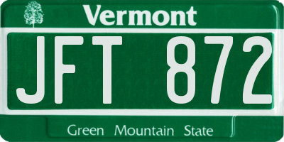 VT license plate JFT872