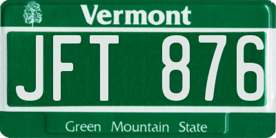 VT license plate JFT876