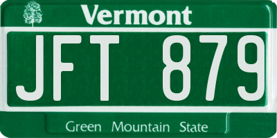 VT license plate JFT879
