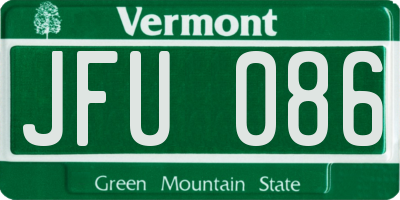 VT license plate JFU086