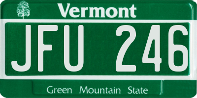 VT license plate JFU246