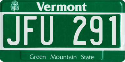 VT license plate JFU291