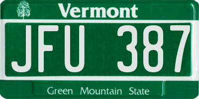 VT license plate JFU387
