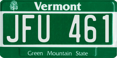 VT license plate JFU461