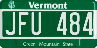 VT license plate JFU484