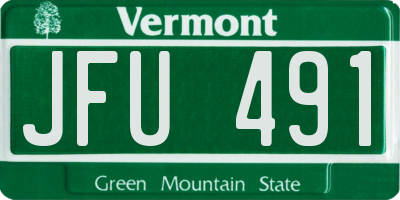 VT license plate JFU491