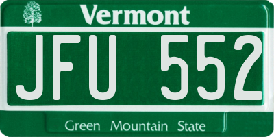 VT license plate JFU552
