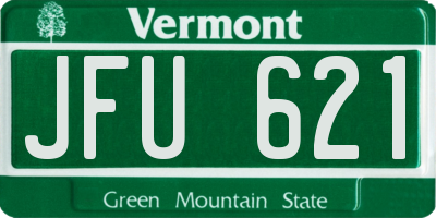VT license plate JFU621