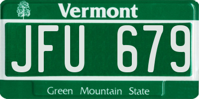 VT license plate JFU679