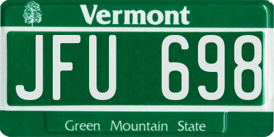 VT license plate JFU698