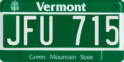 VT license plate JFU715