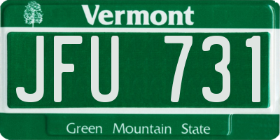 VT license plate JFU731