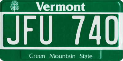 VT license plate JFU740