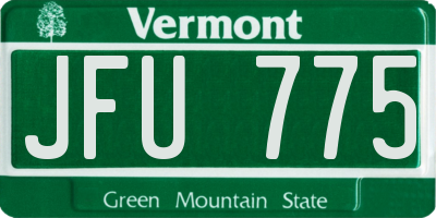 VT license plate JFU775