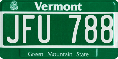 VT license plate JFU788
