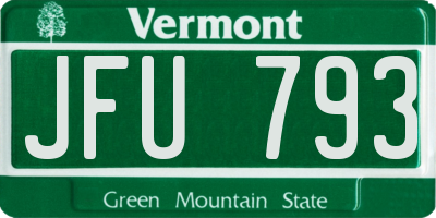 VT license plate JFU793