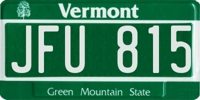 VT license plate JFU815