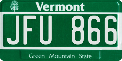 VT license plate JFU866