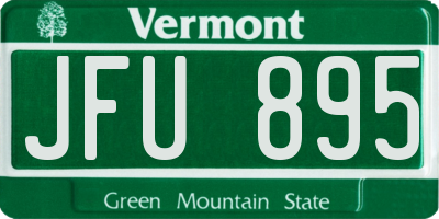 VT license plate JFU895