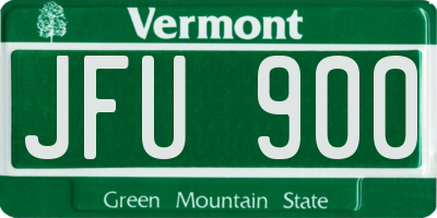 VT license plate JFU900
