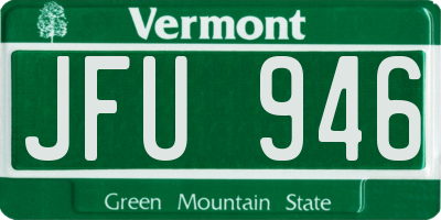VT license plate JFU946