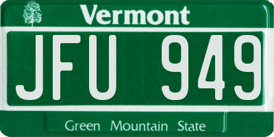 VT license plate JFU949