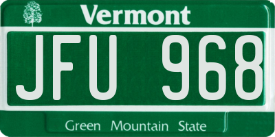 VT license plate JFU968