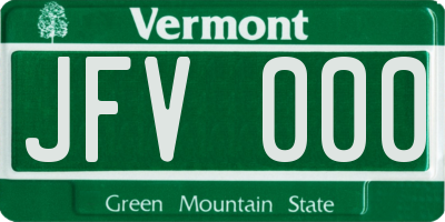 VT license plate JFV000