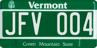 VT license plate JFV004