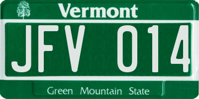 VT license plate JFV014