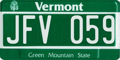 VT license plate JFV059
