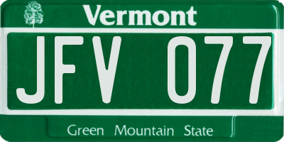 VT license plate JFV077