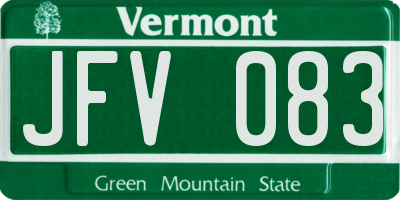 VT license plate JFV083