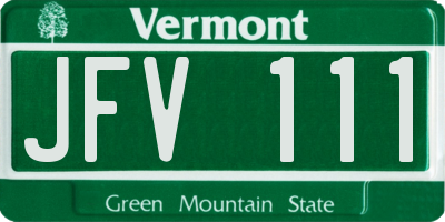 VT license plate JFV111