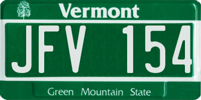 VT license plate JFV154