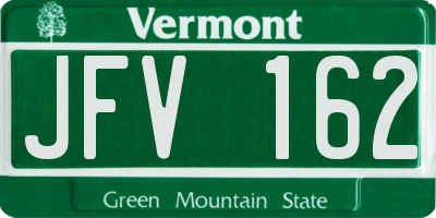 VT license plate JFV162