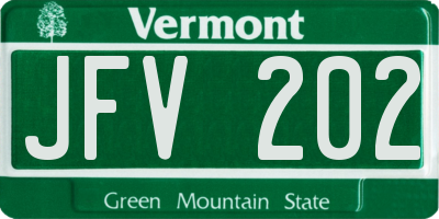 VT license plate JFV202