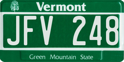 VT license plate JFV248