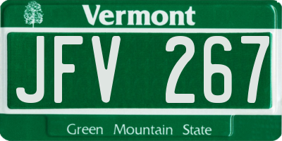 VT license plate JFV267