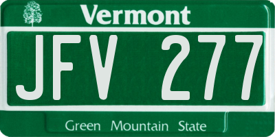 VT license plate JFV277