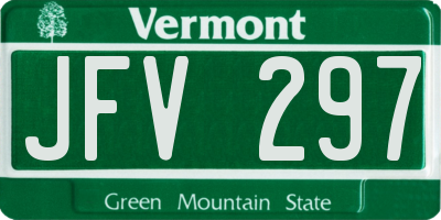 VT license plate JFV297