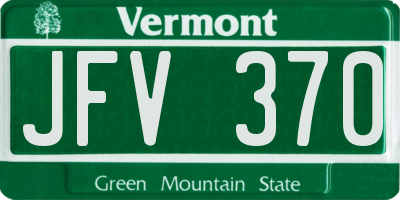 VT license plate JFV370