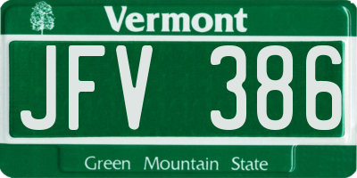 VT license plate JFV386