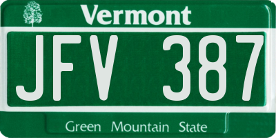 VT license plate JFV387