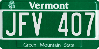 VT license plate JFV407