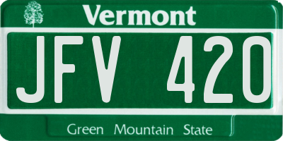 VT license plate JFV420