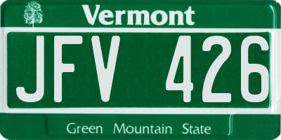 VT license plate JFV426
