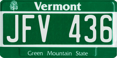 VT license plate JFV436