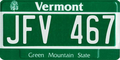 VT license plate JFV467