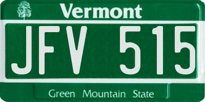 VT license plate JFV515